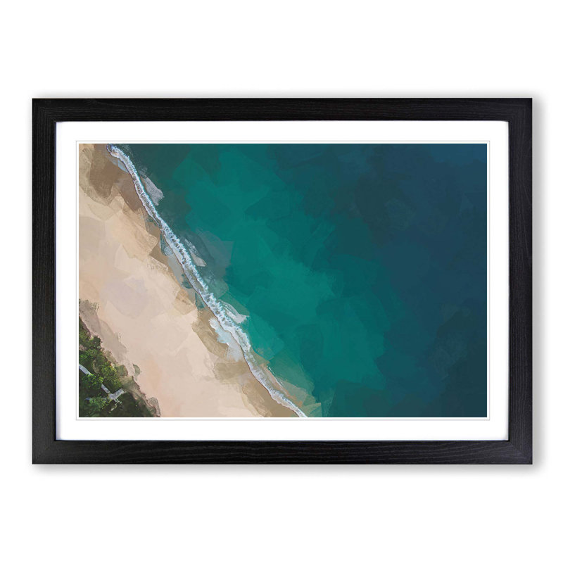 Beach in Toque Pequeno Brazil in Abstract - Picture Frame Photograph Print, 27cm H x 36cm W x 2cm D, Black Framed
