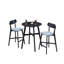 Ensemble de table de bar 3 pièces, table de pub ronde à hauteur de comptoir moderne, plateau supérieur en bois avec tabourets de bar pour la cuisine, le restaurant et le bar à cocktails-427523143-427523142