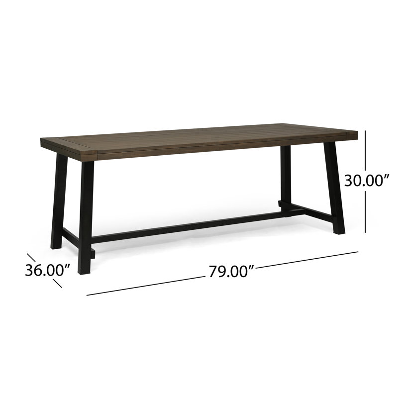 Asheton 8 - Person Wood Patio Dining Set with Extendable Rectangular Table, Grey