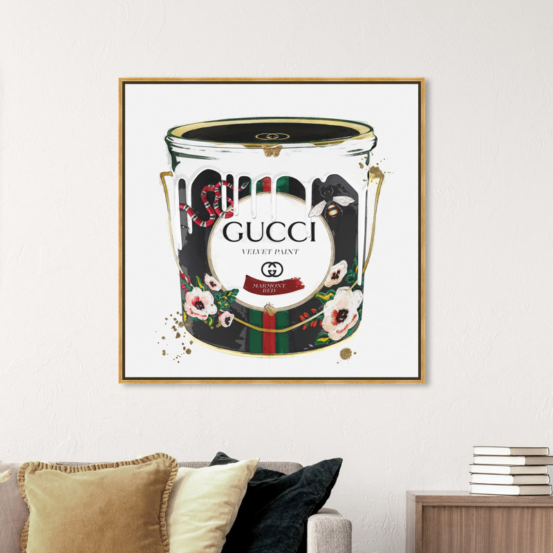 12" Gold Framed Black and White Canvas Print