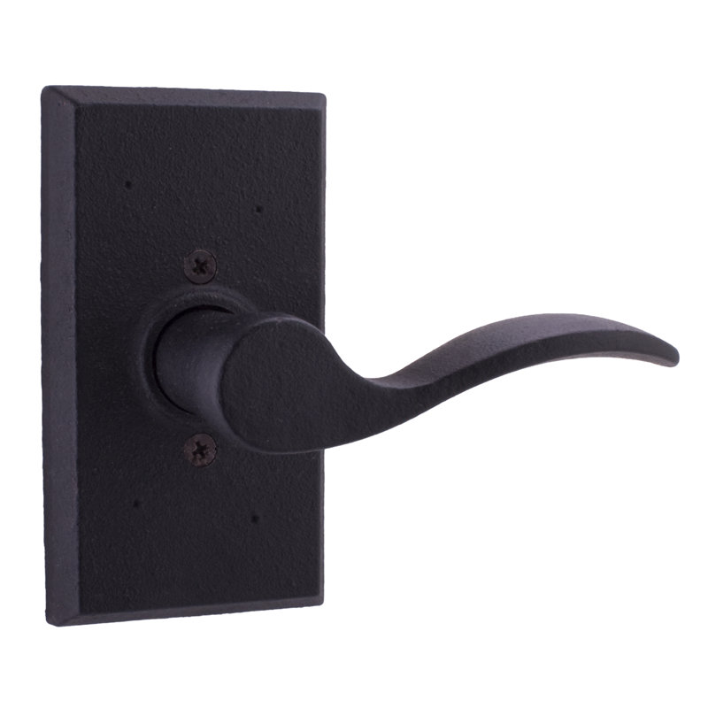 Faux levier de porte simple Carlow, Noir, Droite