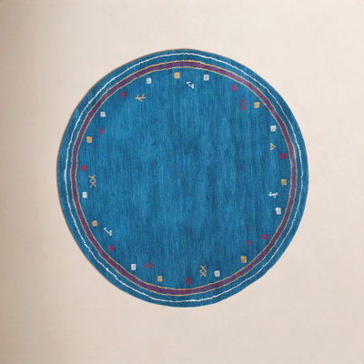 Danette Blue Southwestern Hand-Loomed Wool Rug
