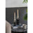 2.4X2.4X5.9" Black And Clear Two Tiered Square Candle Holder