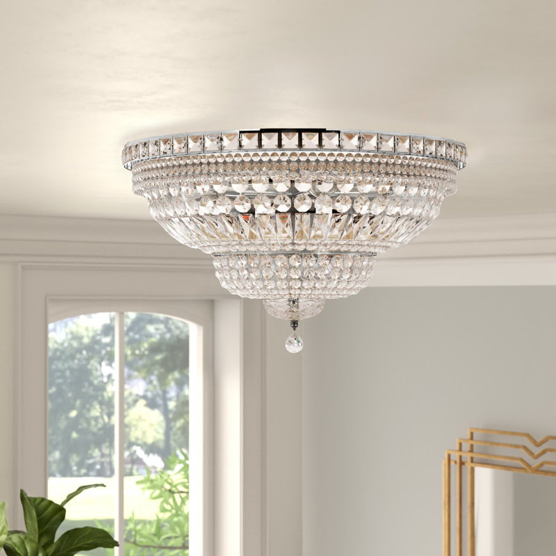 Stinnett Crystal Flush Mount, Chrome