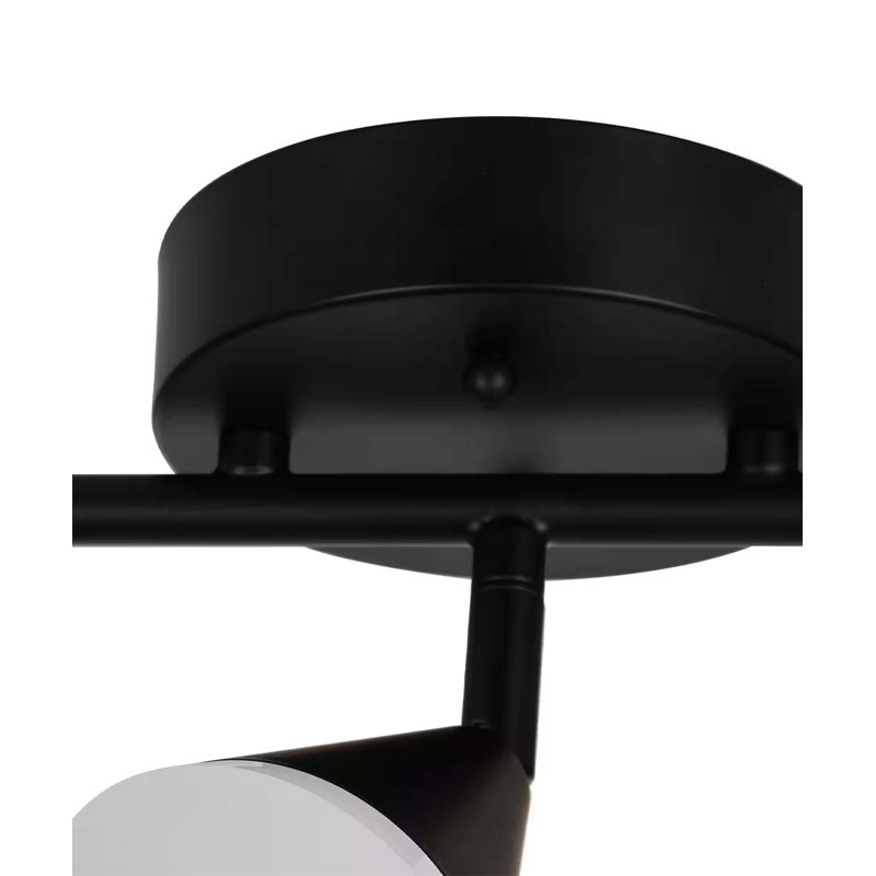 Matte Black and Frosted Acrylic 19'' 3-Light LED Track Bar Fixture