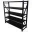 Étagère de rangement robuste en acier noir à 5 niveaux, idéale pour le garage, le garde-manger, le placard, la cuisine, le sous-sol, l'entrepôt, le bureau, le magasin d'alimentation et la salle de classe avec une charge totale de 1 800 lb et des tablettes réglables