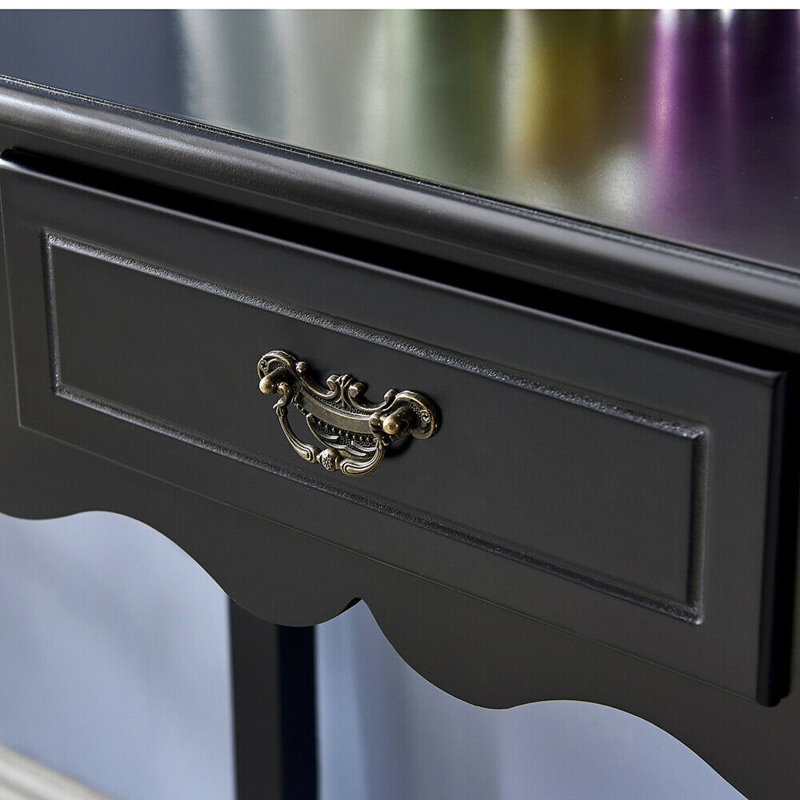 Cronk Dressing Table with Mirror, Black