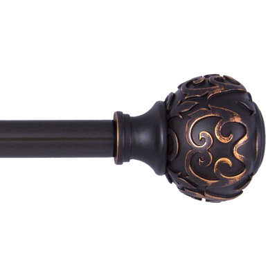 Quinley Fast Fit™ Easy Install Oil Rubbed Bronze Adjustable 0.625"" Single Curtain Rod1 -  Fleur De Lis Living, 6F70C8E754FC4B4CB03BA4B04A9F2030