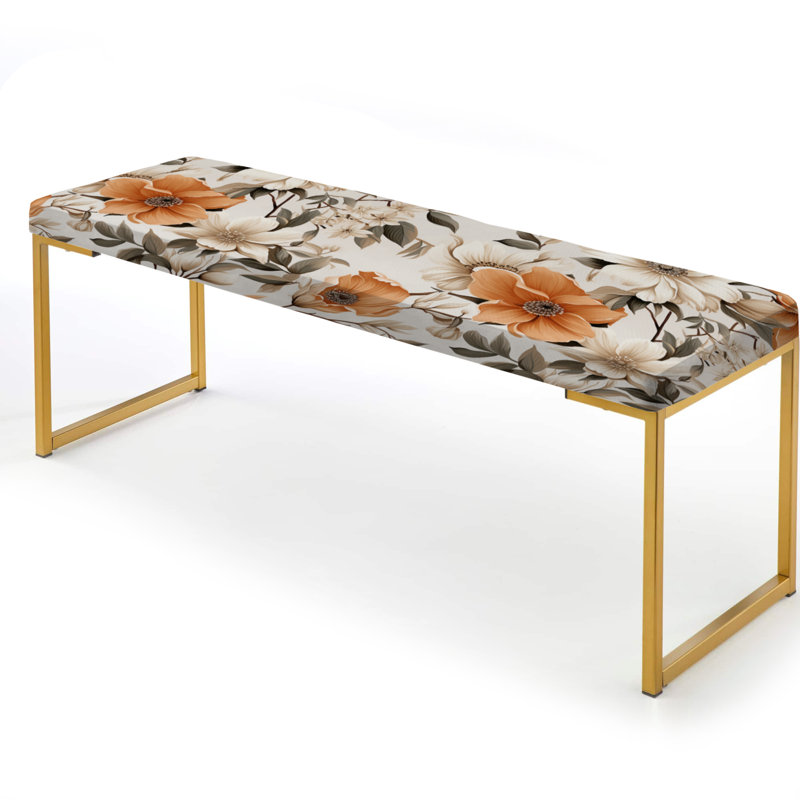 Banc rembourré or, Vintage Florals