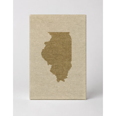 Illinois State Silhouette - Portrait, art mural sur toile