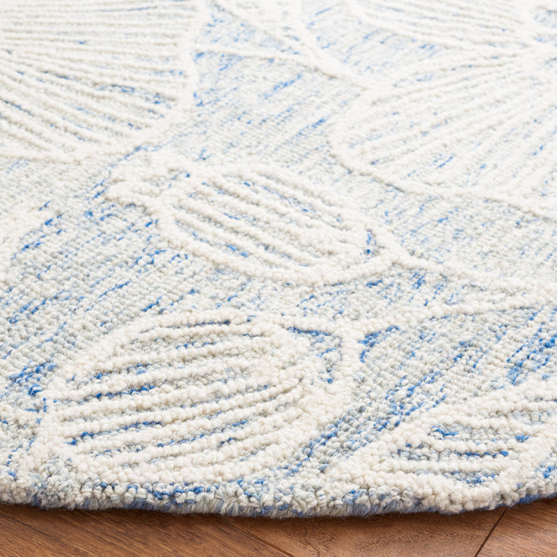 Jardin Hand Tufted Wool Floral Rug, Round 6'