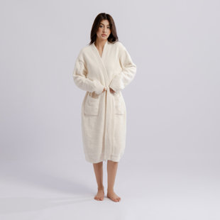 Peignoir tricoté en molleton doux et douillet, confortable comme un spa (crème) (Ensemble de 30)