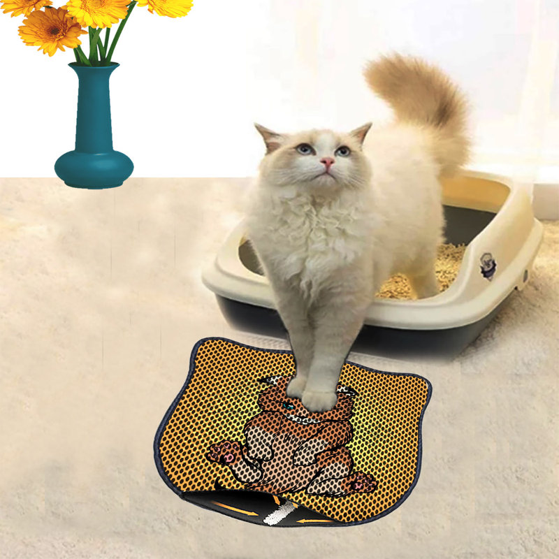 Durable Cat Litter Mat, 15.7 x 19.7 inches | 50% PVC / 50% Polyester, Machine Washable & Vacuum Friendly | Perfect for Easy Cleanup, Non-Slip Design to Keep Your Home Clean & Fresh, Ideal for Pet Owners