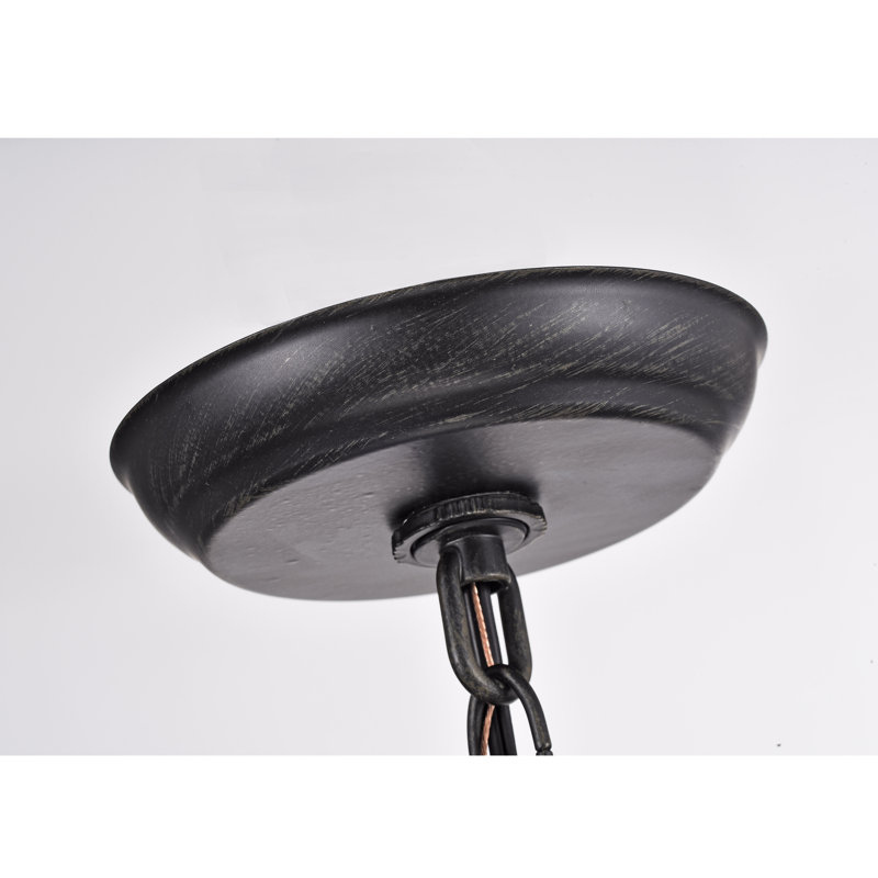 Luminaire suspendu carré noir antique à 1 lumière de 8,9 po Willy