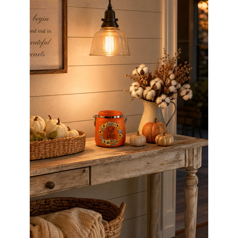 LED Harvest Glass Jar - Farm