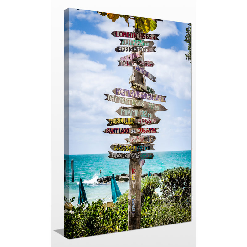 «Key West Signs», reproduction de photo sur toile tendue, H 48 po x l 28 po x p 1,5 po