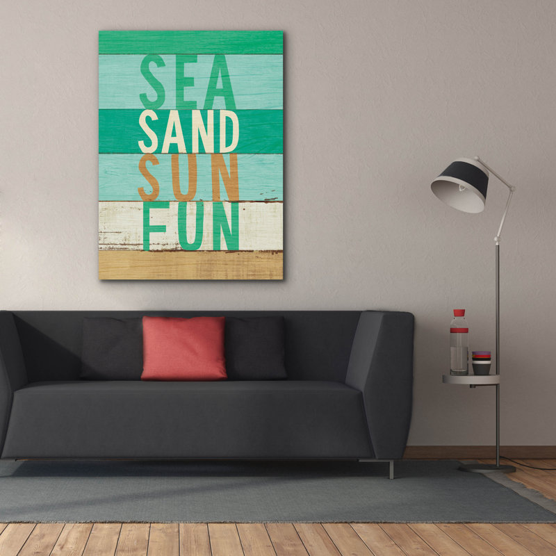 Toile épique Graffiti «Beachscape Inspiration Viii Green» par Michael Mullan, art mural 40 po x 54 po