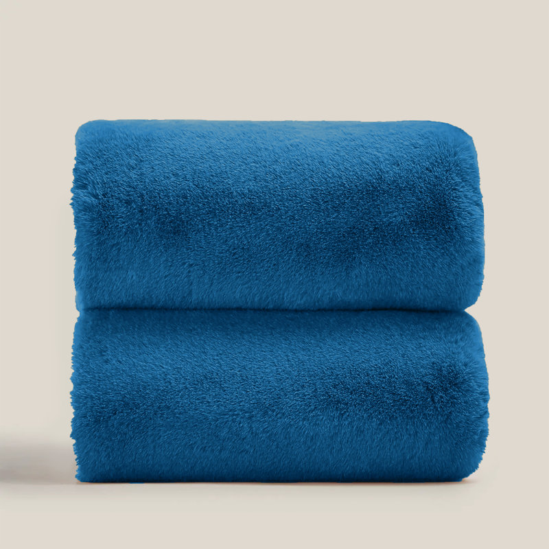 Francella Plush Cozy Mink faux Fleece Blanket/Throw, 200cm W x 240cm L, Teal
