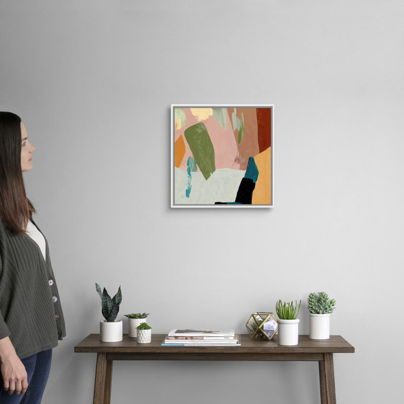 "Afloat I" par Tom Reeves, reproduction d’art sur toile, Cadre blanc, H 18 po x l 18 po x P 1,75 po