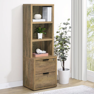 3-shelf Bookcase USB and Lockable Drawer