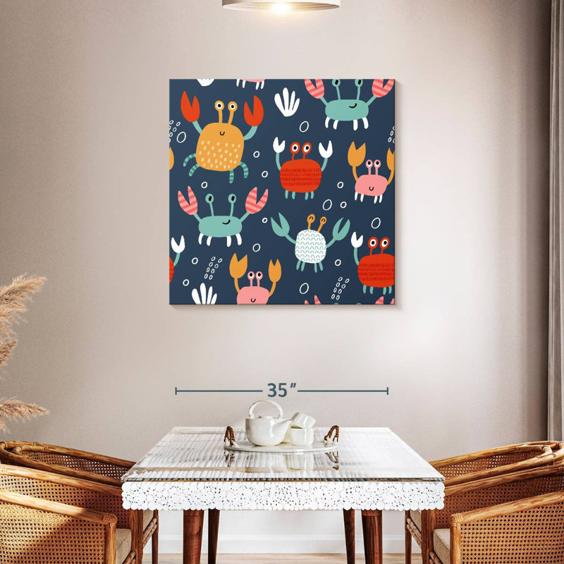 Pattern Of Cute Crabs, 36" H x 36" W