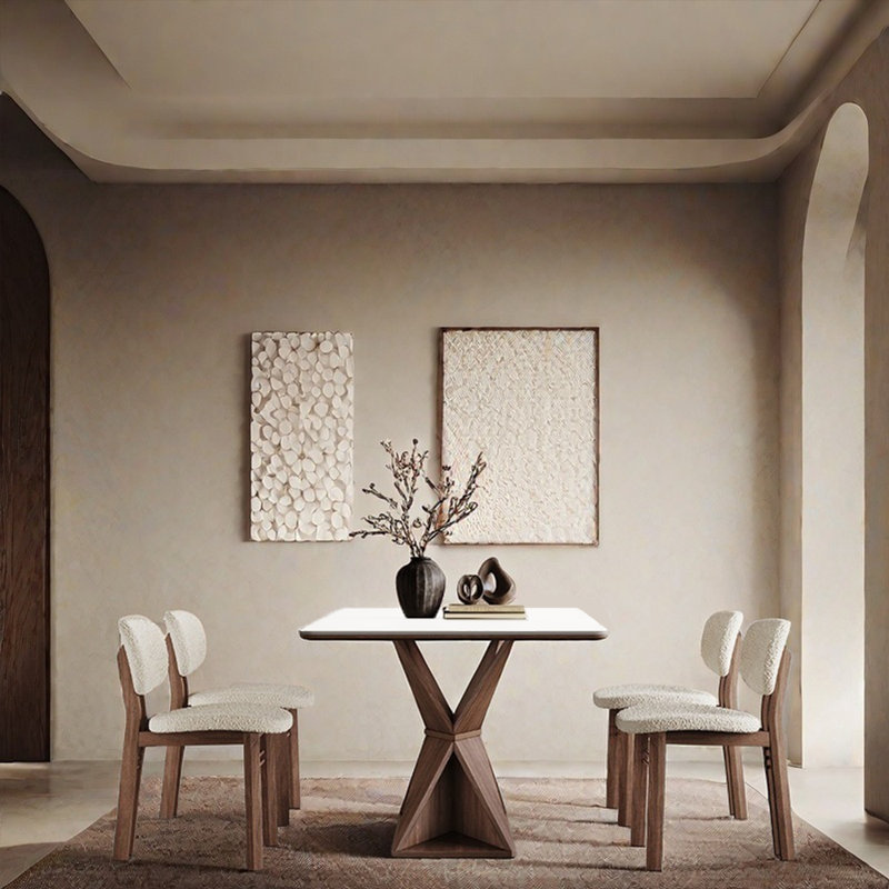 Ensembles de table de salle à manger de famille légère et luxueuse, H 29,53 po x L 55,12 po x l 31,5 po