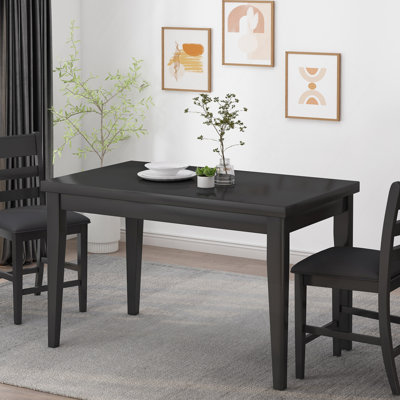 Table de salle à manger à hauteur de comptoir en bois, noir antique