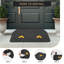 Heavy-Duty Rubber Curb Ramp for Driveway & Doorway – Threshold Ramp with Yellow Triangles, Bolt-On Fixing, Weatherproof & Wear-Resistant, Easy Install