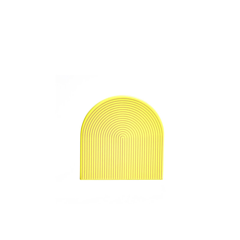 Sous-verres laqués à rayures - jaune et gris, Jaune/gris
