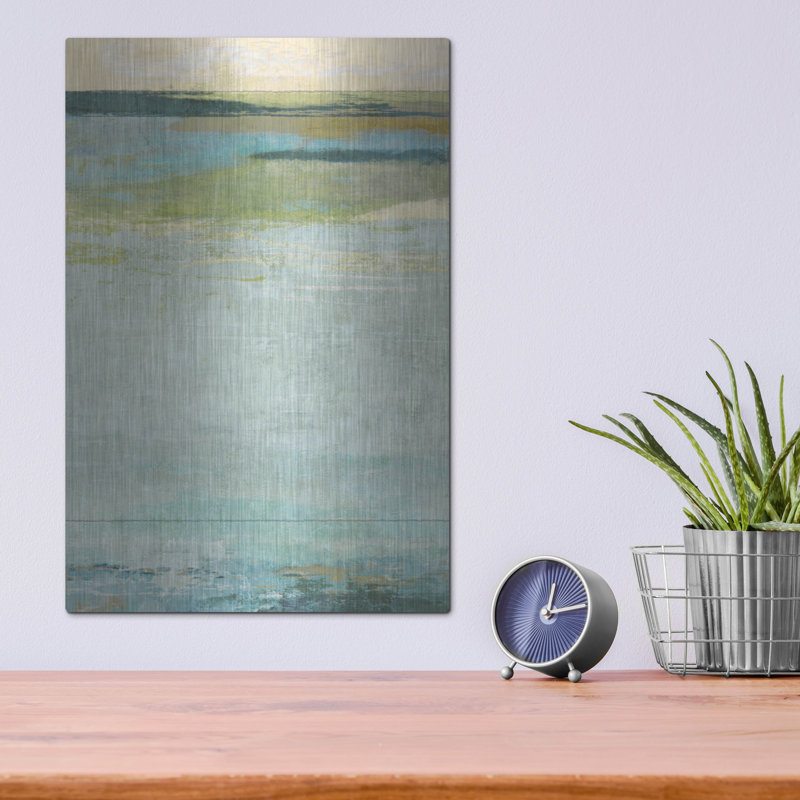 Ivy Bronx «Seafoam 1» par Suzanne Nicoll, art mural en métal, H 16 po x l 12 po