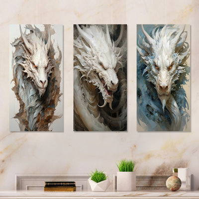 Dragon S Enchanted Realm - Dragons Wall Art Prints Set Of 4