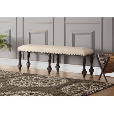 Elhaam Linen Blend Upholstered Bench