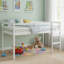 Solid Wood Twin Low Loft Bed with Ladder, Platform Bed with Strengthened Slats for Boys& Girls-552382341-553338269