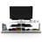 Mid Century Modern Tv Stand In Walnut, 4 Shelves Open Storage, 57 Inch Low Entertainment Centre With Wood Legs Centre, Stand, Walnut