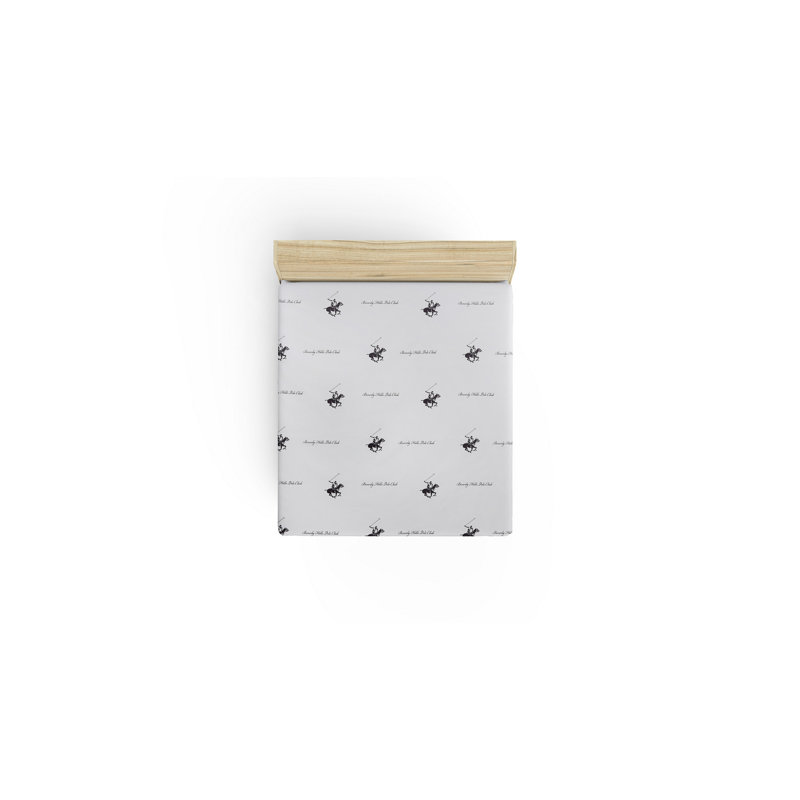 Drap-housse 100% coton Asirgroup, Full/Double Fitted Sheet, Black/White