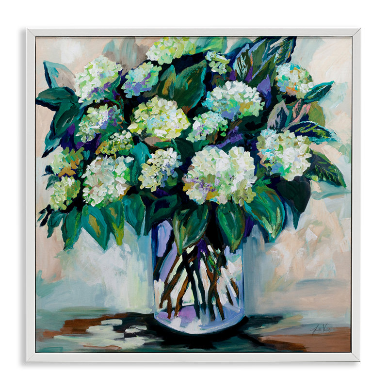 «Full Jaimes Bouquet Art» par Jeanette Vertentes bg-008, Estampe numérique encadrée blanc bord de mer, H 17 po x l 17 po