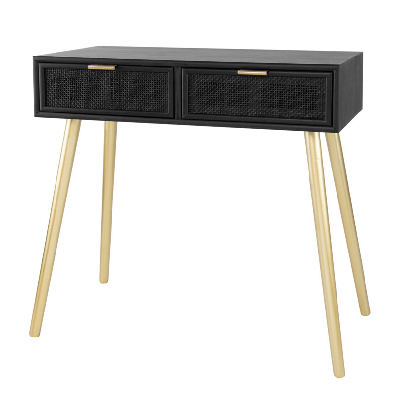 Gavrilin 16.5'' Console Table, Black Top/Natural Base