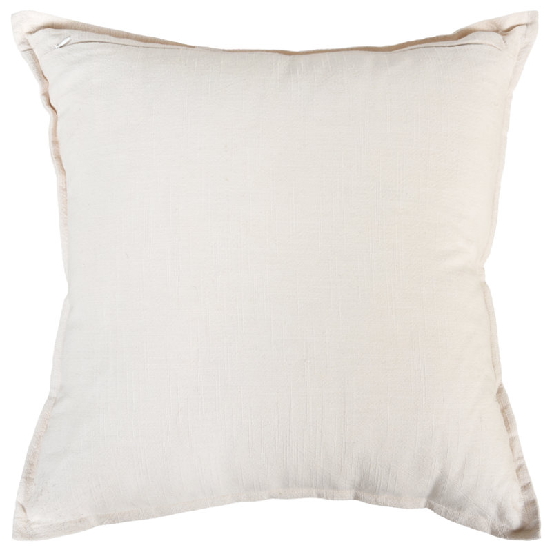 100% Cotton Poly Filled Throw Pillow, Poly Fill, Natural