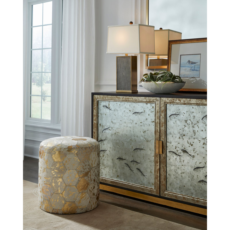 Lux Round Leather Pouf