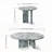 2-Piece Round Nesting Coffee Table Set – Blue Gray Natural Marble-1041012735
