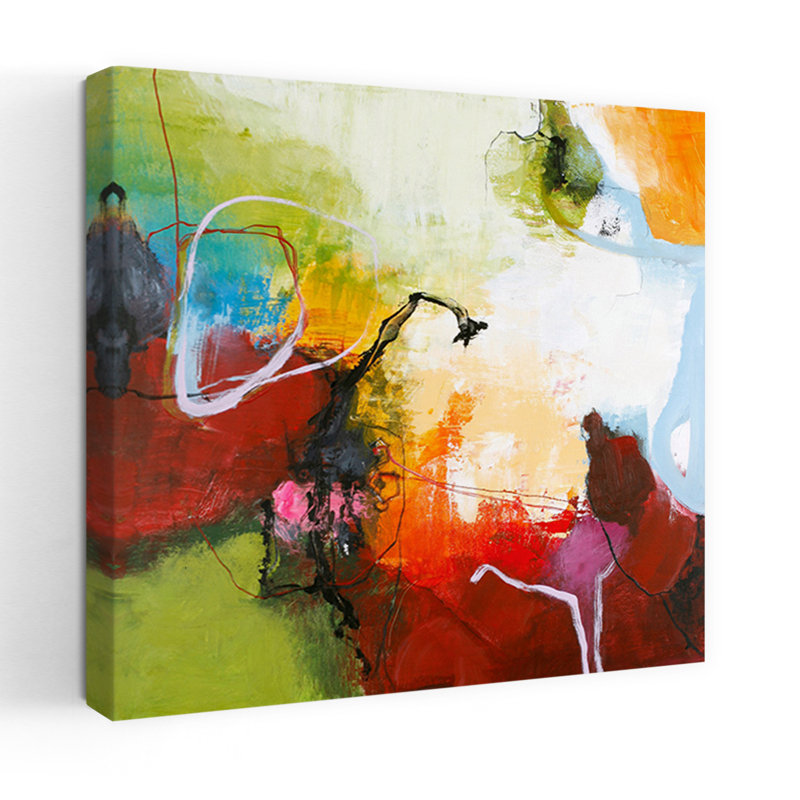 Tango 2, art abstrait contemporain, H 18 po x l 18 po