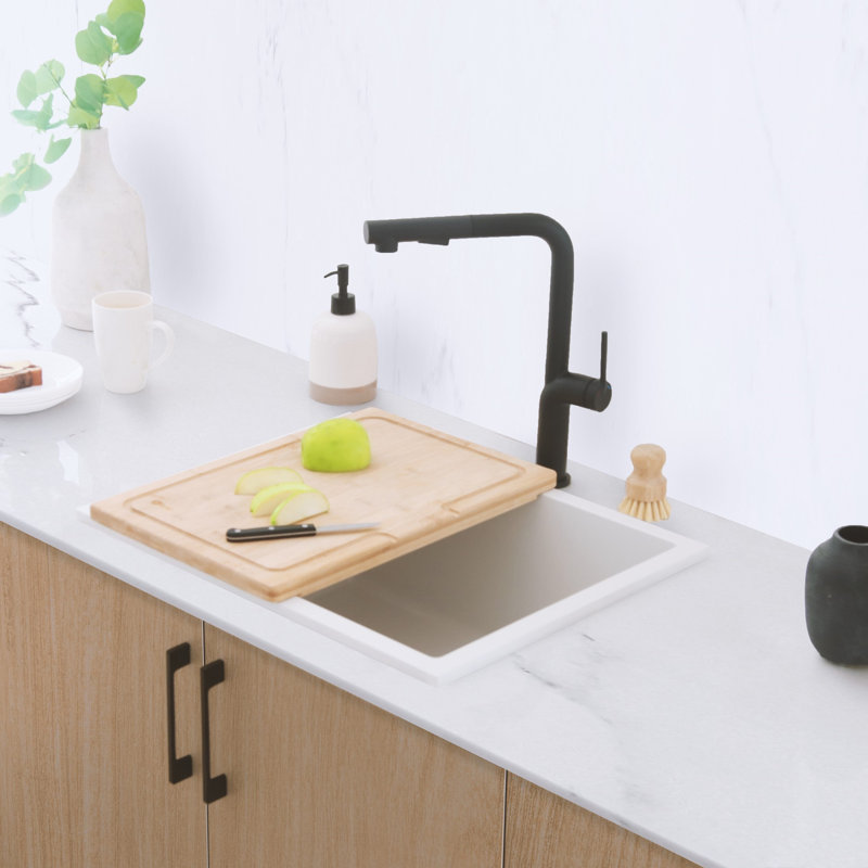 Stylish Core Bamboo Over the Sink Thick Strong Cutting Board with Juice Groove