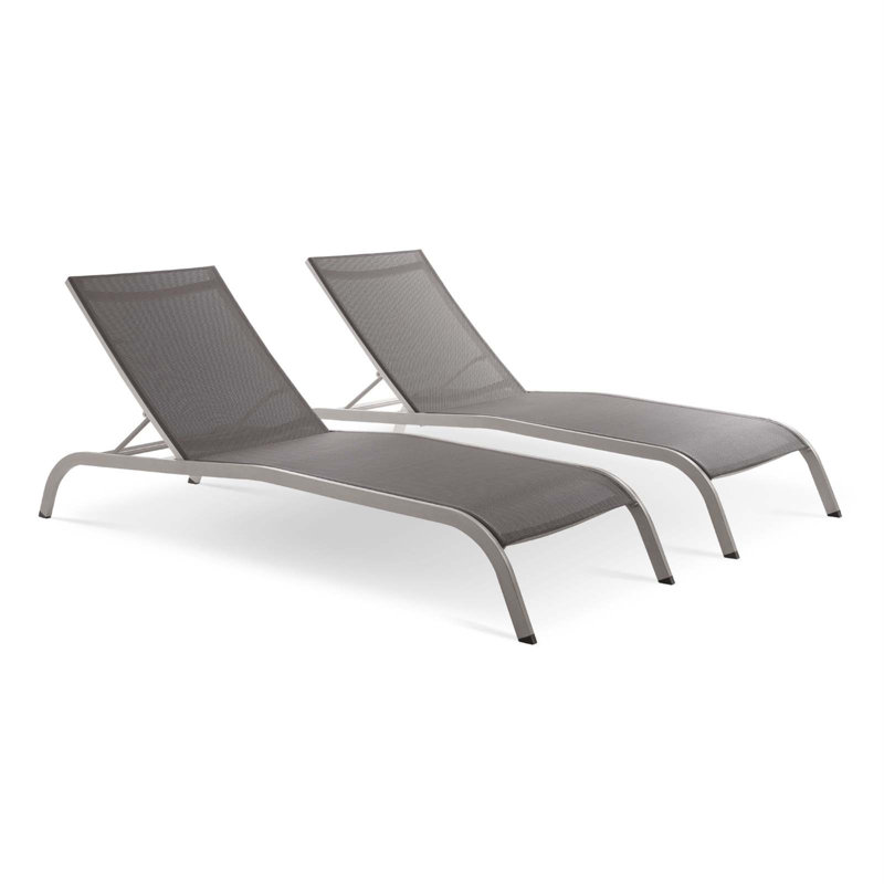 Chaise longue d'extérieur Havenside Home Wendu, gris