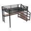 Grand lit mezzanine en métal avec éclairage DEL et configuration de bureau USB-1071115611-1071115612