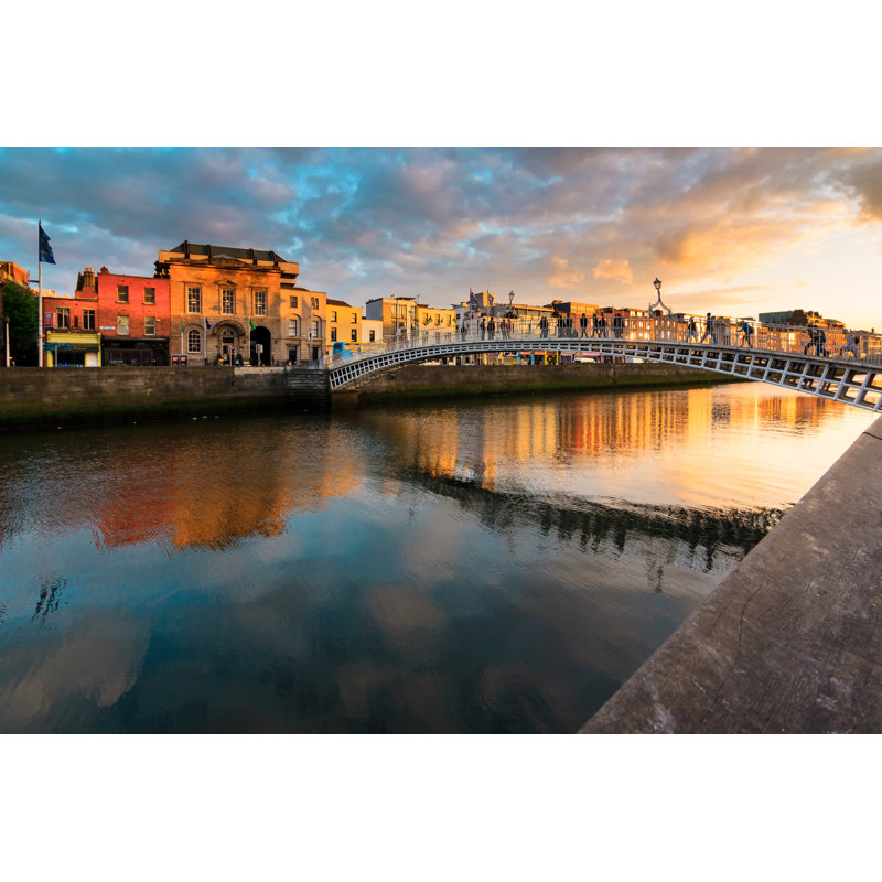 Tora Dublin Sunset - Wrapped Canvas Print, 51cm H x 76cm W x 3.8cm D