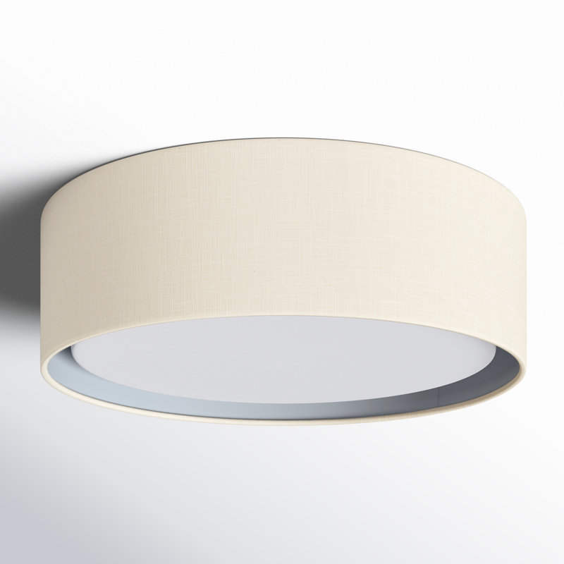 Jessalyn 3 Light Acrylic LED Flush Mount, Oatmeal Linen, 5.5" H x 16" W x 16" D