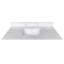 Plateau de meuble-lavabo en quartz 43 po, lavabo central encastré à simple cuve de 3/4 po d'épaisseur, dosseret de 4 po de hauteur, 3 trous de robinet pré-percés, résistant aux taches et à la chaleur, quartz blanc de Carrare avec veines