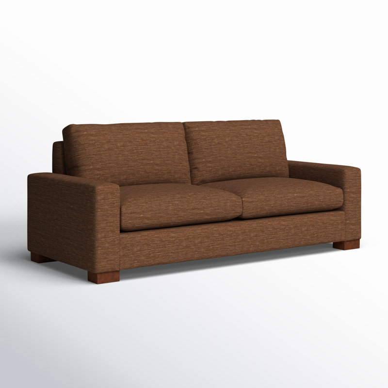 Jonie 91'' Upholstered Sofa, Nave Bark Performance Distressed Velvet
