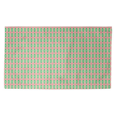 Tapis de couleur verte losanges ligné Avicia
