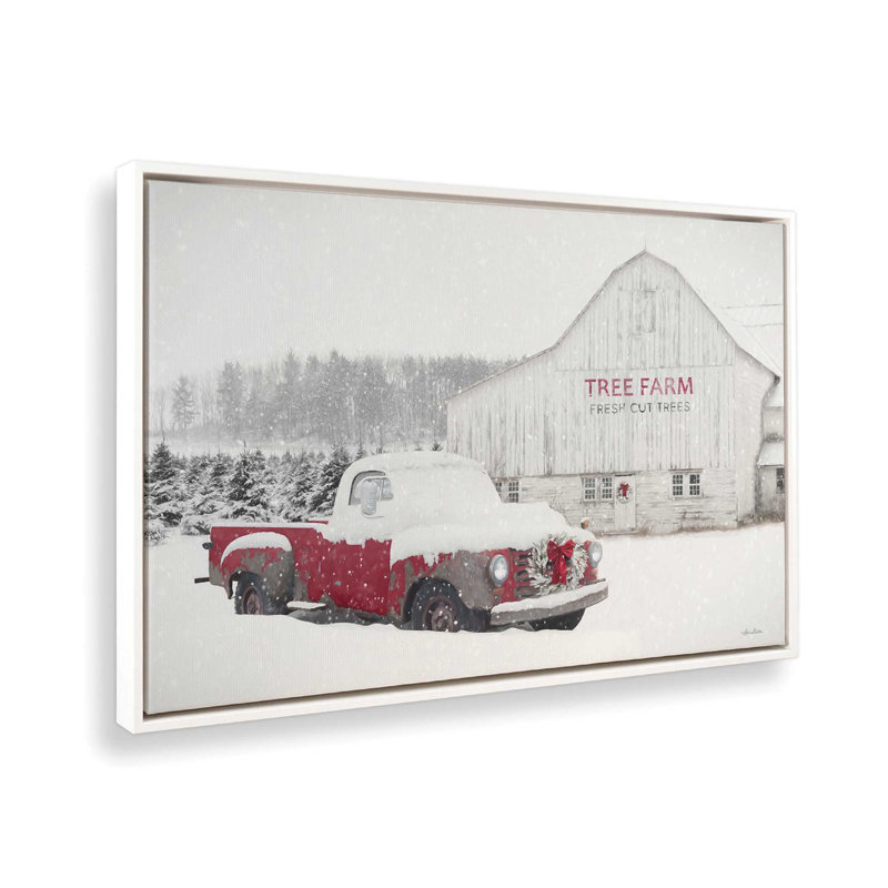 «Studebaker at Tree Farm» par Lori Deiter, reproduction d'art, Toile avec cadre, L 48 x H 32, Blanc